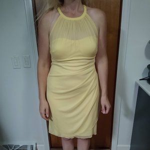 David's Bridal CANARY Short High Neck Mesh Dress
